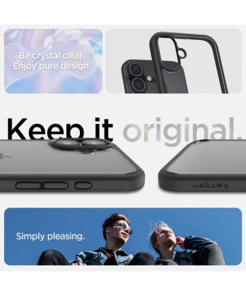 Spigen Ultra Hybrid iPhone 16 Case - Matte Black