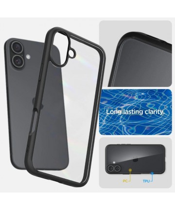 Spigen Ultra Hybrid iPhone 16 Case - Matte Black