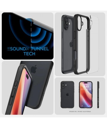 Spigen Ultra Hybrid iPhone 16 Case - Matte Black