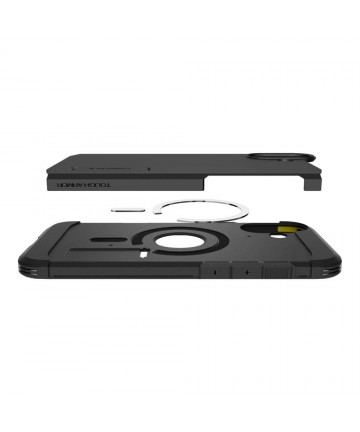Spigen Tough Armor MagSafe case with stand for iPhone 16 - black