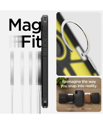 Spigen Tough Armor MagSafe case with stand for iPhone 16 - black