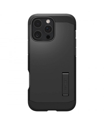 Spigen Tough Armor MagSafe Case with Stand for iPhone 16 Pro - Black