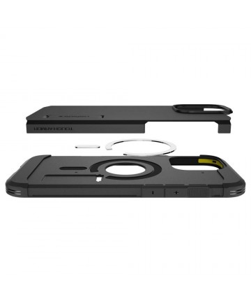 Spigen Tough Armor MagSafe Case with Stand for iPhone 16 Pro - Black