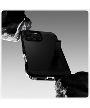 Spigen Tough Armor MagSafe Case with Stand for iPhone 16 Pro - Black