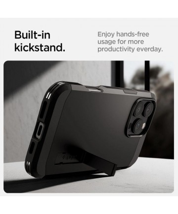 Spigen Tough Armor MagSafe Case with Stand for iPhone 16 Pro - Black