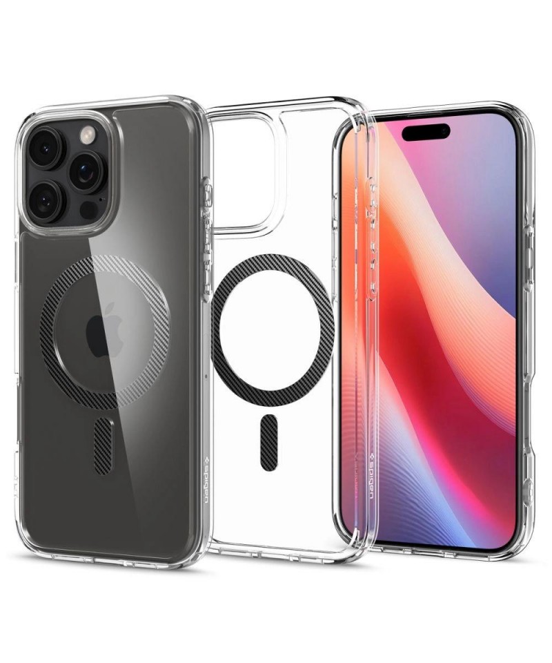 Spigen Ultra Hybrid Mag Case with MagSafe Carbon Fiber for iPhone 16 Pro Max - Dark Gray