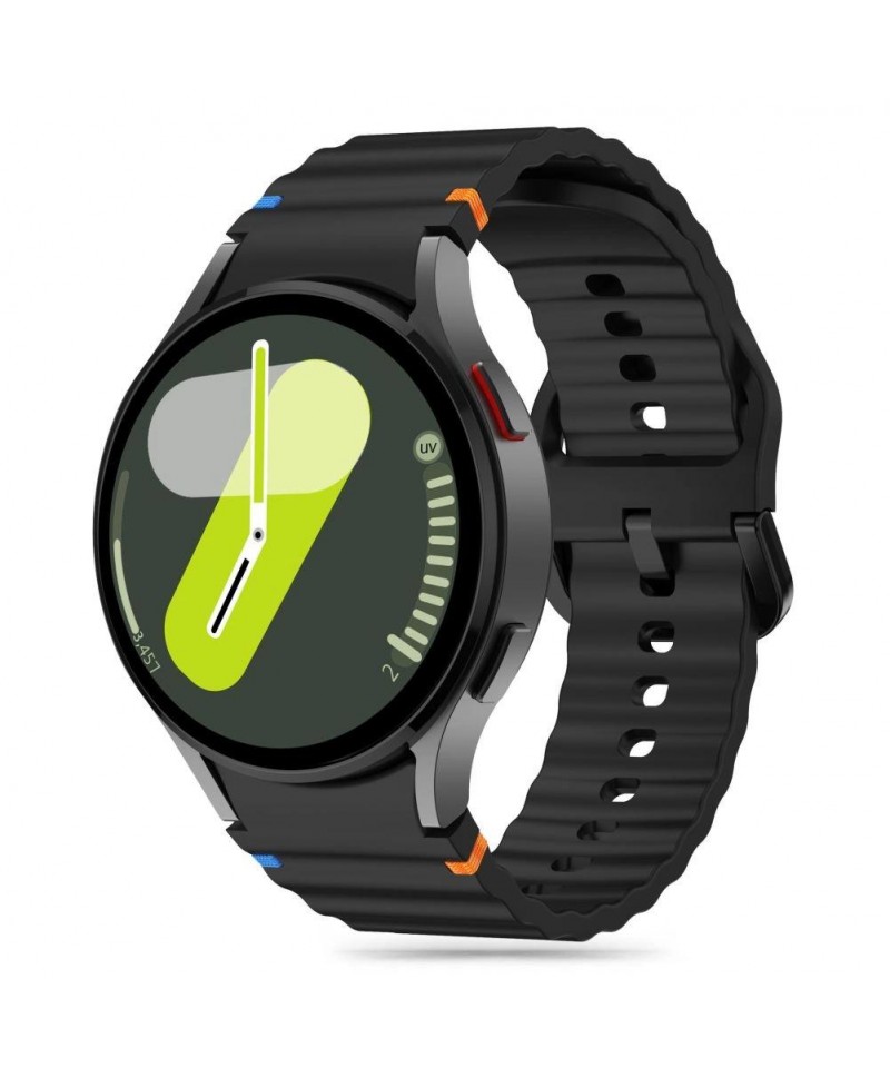 Tech-Protect Silicone Sport Strap for Samsung Galaxy Watch 4 / 5 / 5 Pro / 6 / 7 / FE - Black