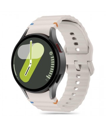 Tech-Protect Silicone Sport Strap for Samsung Galaxy Watch 4 / 5 / 5 Pro / 6 / 7 / FE - Beige