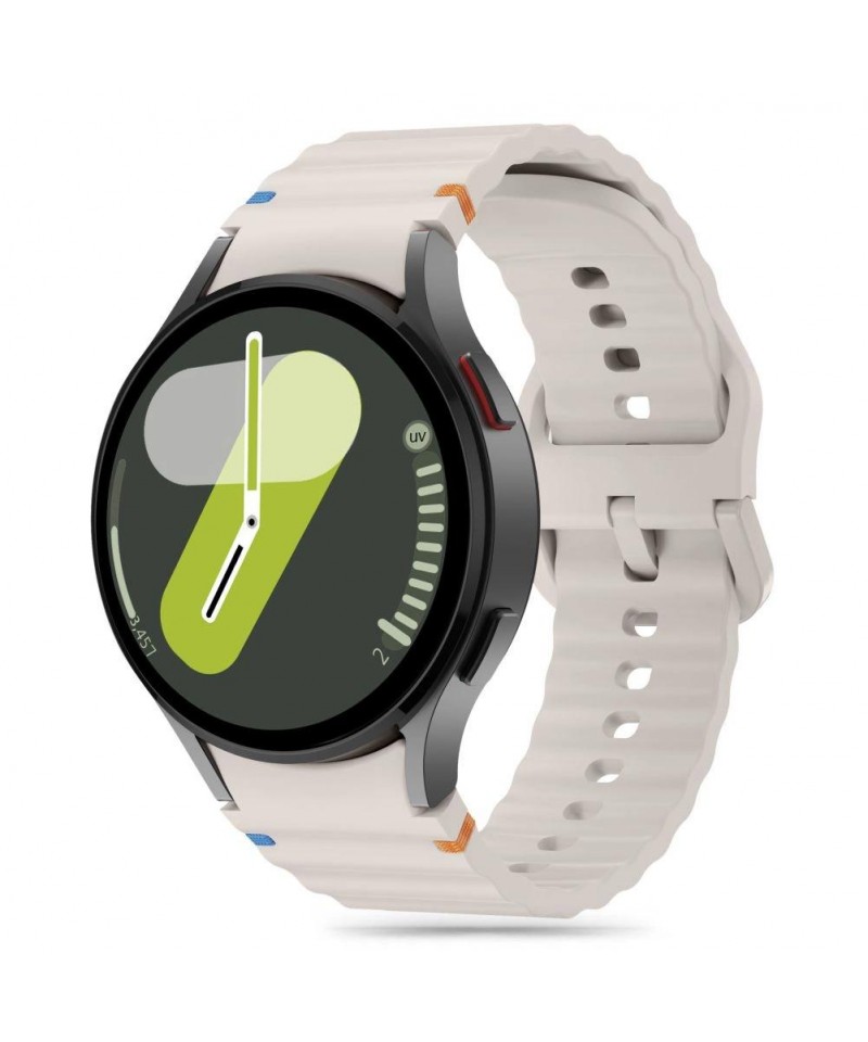 Tech-Protect Silicone Sport Strap for Samsung Galaxy Watch 4 / 5 / 5 Pro / 6 / 7 / FE - Beige