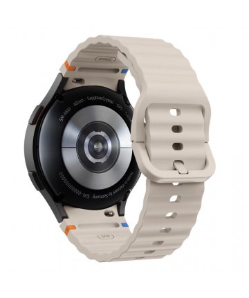 Tech-Protect Silicone Sport Strap for Samsung Galaxy Watch 4 / 5 / 5 Pro / 6 / 7 / FE - Beige
