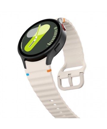 Tech-Protect Silicone Sport Strap for Samsung Galaxy Watch 4 / 5 / 5 Pro / 6 / 7 / FE - Beige