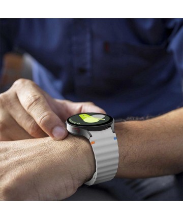 Tech-Protect Silicone Sport Strap for Samsung Galaxy Watch 4 / 5 / 5 Pro / 6 / 7 / FE - Beige