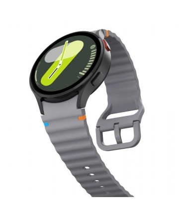 Tech-Protect Silicone Sport Strap for Samsung Galaxy Watch 4 / 5 / 5 Pro / 6 / 7 / FE - Gray