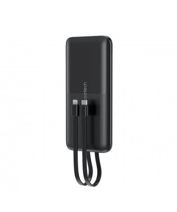 Powerbank Choetech B654 10000mAh 22.5W USB-A / USB-C / micro USB with built-in USB-C / Lightning cable - black