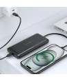Powerbank Choetech B654 10000mAh 22.5W USB-A / USB-C / micro USB with built-in USB-C / Lightning cable - black