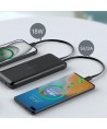 Powerbank Choetech B654 10000mAh 22.5W USB-A / USB-C / micro USB with built-in USB-C / Lightning cable - black