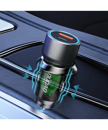 Dudao R4T 25W USB-A / USB-C Car Charger - Gray