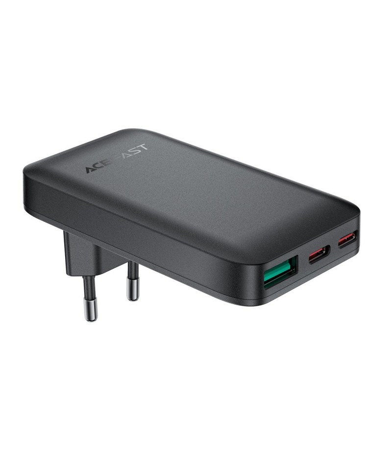 Acefast A100 65W GaN 2 USB-C+ USB-A Charger Ultra Slim - Black