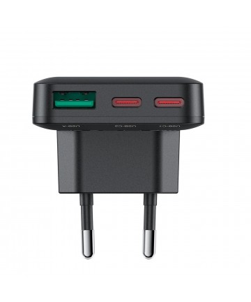 Acefast A100 65W GaN 2 USB-C+ USB-A Charger Ultra Slim - Black