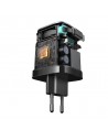 Joyroom JR-TCL02 65W USB-A USB-C GaN charger with built-in USB-C cable - black