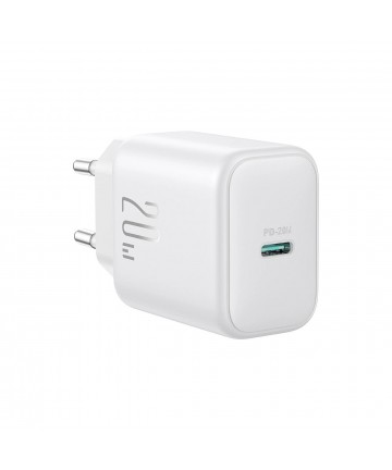 Joyroom JR-TCF20 USB-C PD 20W network charger - white + USB-C / USB-C cable 1m