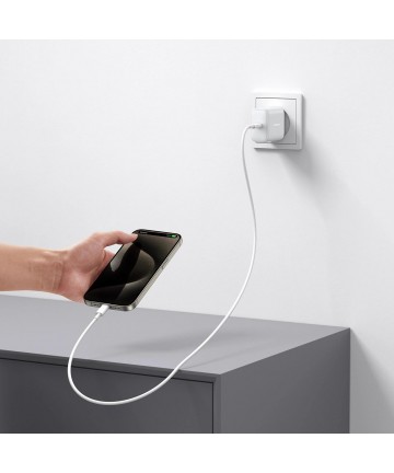 Joyroom JR-TCF24 USB-C PD 30W QC SFC network charger - white + 1m USB-C cable