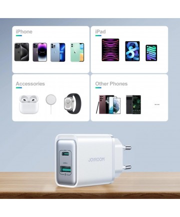 Joyroom JR-TCF15 network charger USB-C / USB-A 30W - white