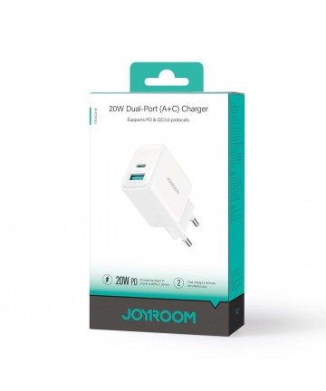 Joyroom JR-TCF21 network charger USB-C / USB-A 20W PD / QC 3.0 - white