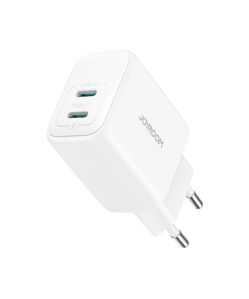 Joyroom JR-TCF12 mains charger 2x USB-C 20W PD / QC 3.0 - white