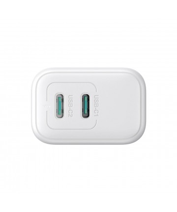 Joyroom JR-TCF12 mains charger 2x USB-C 20W PD / QC 3.0 - white