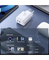 Joyroom JR-TCF12 mains charger 2x USB-C 20W PD / QC 3.0 - white