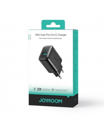 Joyroom JR-TCF13 network charger USB-C / USB-A 25W SFC / PPS / PD - black