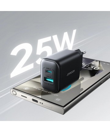 Joyroom JR-TCF13 network charger USB-C / USB-A 25W SFC / PPS / PD - black