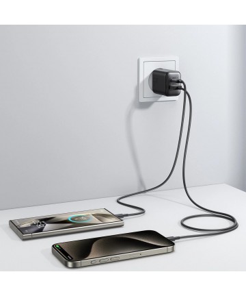 Joyroom JR-TCF13 network charger USB-C / USB-A 25W SFC / PPS / PD - black