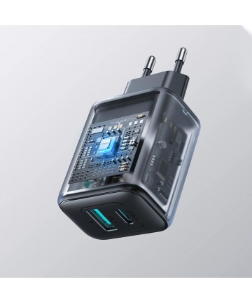 Joyroom JR-TCF13 network charger USB-C / USB-A 25W SFC / PPS / PD - black