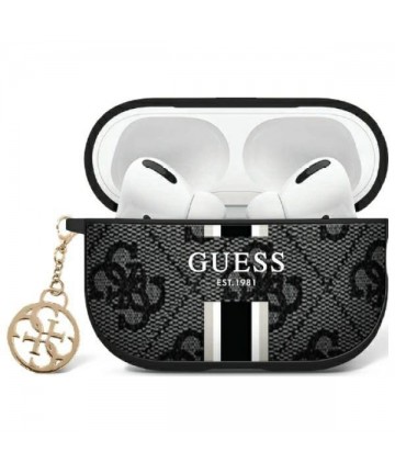 Guess GUAP2P4RPSK AirPods Pro 2 (2022/2023) cover black/black 4G Printed Stripes Charm