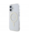 Guess GUHMP16MHFGERET iPhone 16 Plus 6.7" transparent hardcase IML Glitter Circle MagSafe