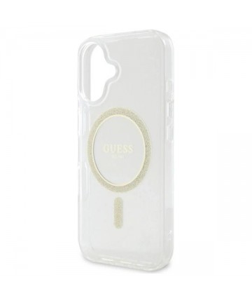 Guess GUHMP16MHFGERET iPhone 16 Plus 6.7" transparent hardcase IML Glitter Circle MagSafe
