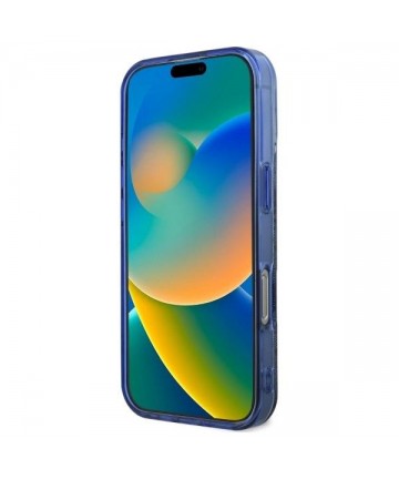 Guess GUHMP16XH4PYEEB iPhone 16 Pro Max 6.9" blue/blue hardcase IML Peony On 4G Background MagSafe