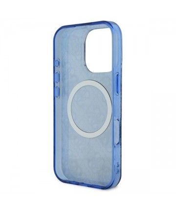 Guess GUHMP16XH4PYEEB iPhone 16 Pro Max 6.9" blue/blue hardcase IML Peony On 4G Background MagSafe