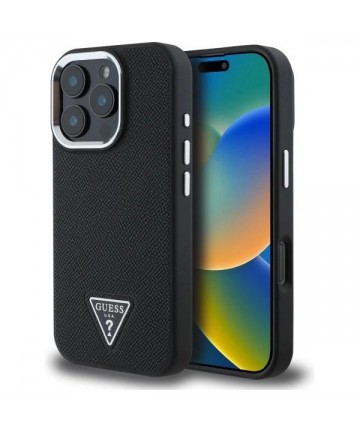 Guess GUHMP16XPGTSPSK iPhone 16 Pro Max 6.3" black/black hardcase Grained Triangle MagSafe