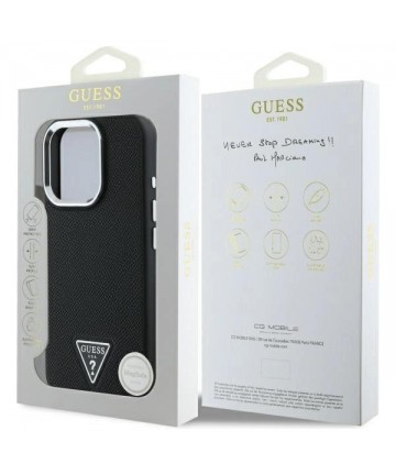 Guess GUHMP16XPGTSPSK iPhone 16 Pro Max 6.3" black/black hardcase Grained Triangle MagSafe
