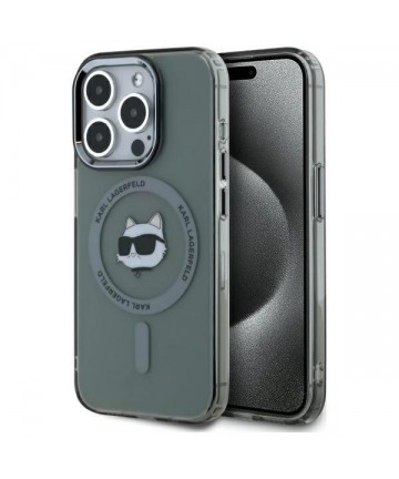 Karl Lagerfeld KLHMP15LHLSCHK iPhone 15 Pro 6.1" black/black hardcase IML Metal Choupette Head MagSafe