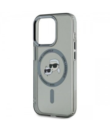 Karl Lagerfeld KLHMP15LHLSKCK iPhone 15 Pro 6.1" black/black hardcase IML Metal Karl&Choupette Head MagSafe