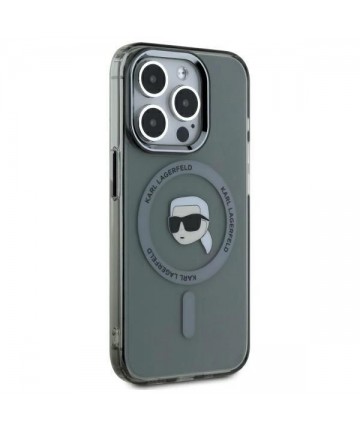 Karl Lagerfeld KLHMP15LHLSKIK iPhone 15 Pro 6.1" black/black hardcase IML Metal Karl Head MagSafe