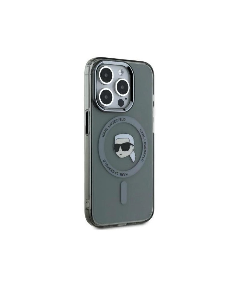 Karl Lagerfeld KLHMP15LHLSKIK iPhone 15 Pro 6.1" black/black hardcase IML Metal Karl Head MagSafe
