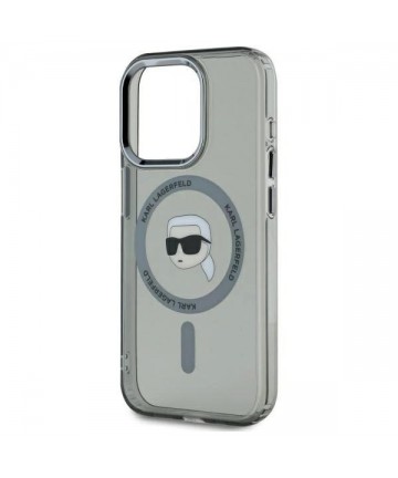 Karl Lagerfeld KLHMP15LHLSKIK iPhone 15 Pro 6.1" black/black hardcase IML Metal Karl Head MagSafe