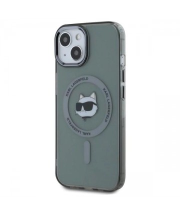 Karl Lagerfeld KLHMP15SHLSCHK iPhone 15 6.1" black/black hardcase IML Metal Choupette Head MagSafe