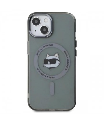 Karl Lagerfeld KLHMP15SHLSCHK iPhone 15 6.1" black/black hardcase IML Metal Choupette Head MagSafe