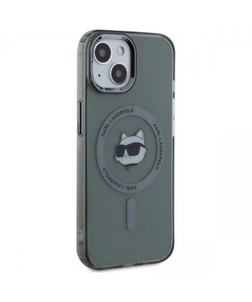 Karl Lagerfeld KLHMP15SHLSCHK iPhone 15 6.1" black/black hardcase IML Metal Choupette Head MagSafe